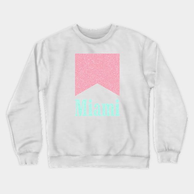 Light Up Miami - Distressed Logo Crewneck Sweatshirt by Eric Sylvester